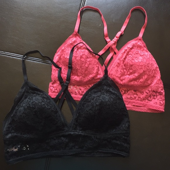 Other - Longline lace bralette size large set